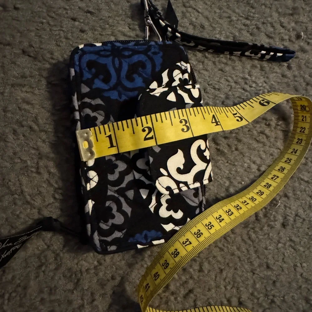Vera Bradley Black and Blue Clutch with Chain Strap